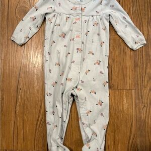 Carter's Light Gray Floral Footie